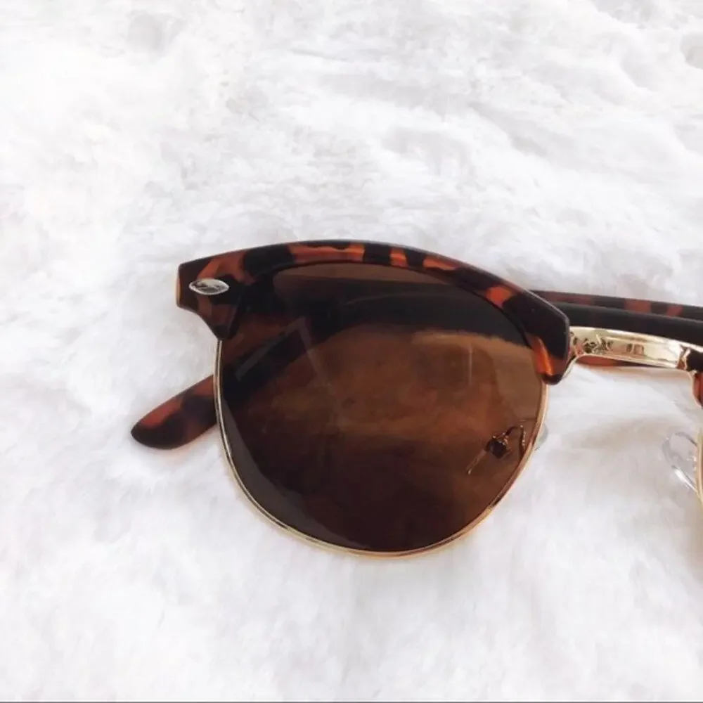 Harris Print & Gold Horn Rimmed Sunglasses
